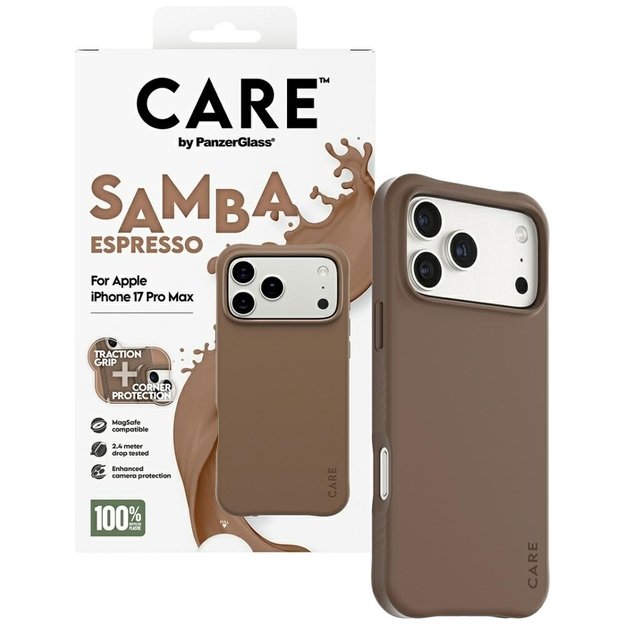 CARE by PanzerGlass Fashionable Samba MagSafe Case for iPhone 17 Pro Max - Brown 3