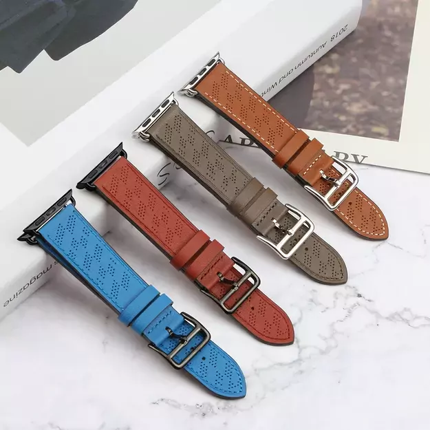 Strap Leather for Apple Watch 38 / 40 / 41 mm band bracelet - red 7