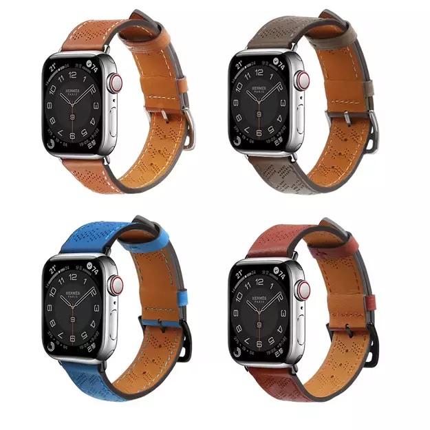 Strap Leather for Apple Watch 38 / 40 / 41 mm band bracelet - red 5