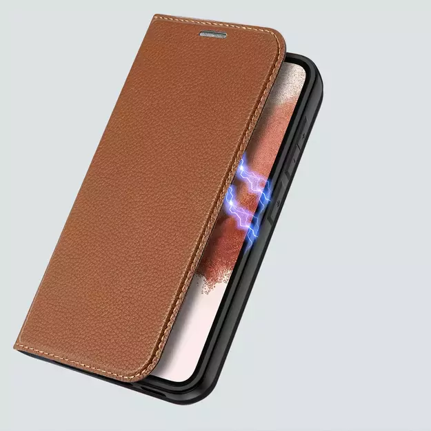 Dux Ducis Skin X2 case Samsung Galaxy S23+ flip case wallet stand brown 6