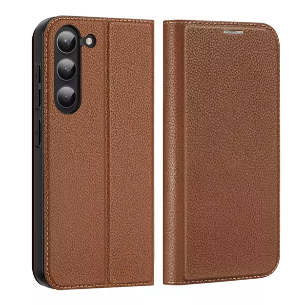 Dux Ducis Skin X2 case Samsung Galaxy S23+ flip case wallet stand brown 1