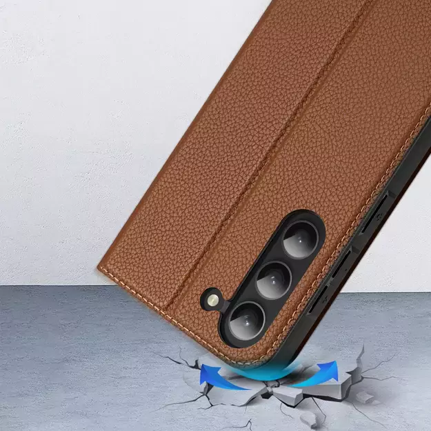 Dux Ducis Skin X2 case Samsung Galaxy S23+ flip case wallet stand brown 12
