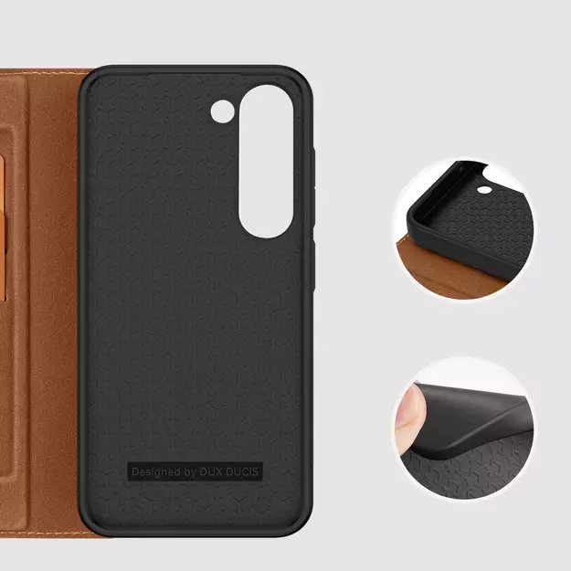 Dux Ducis Skin X2 case Samsung Galaxy S23+ flip case wallet stand brown 10