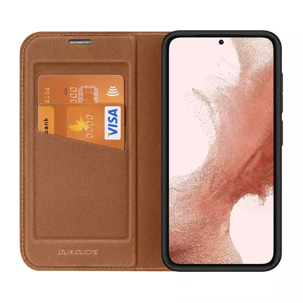Dux Ducis Skin X2 case Samsung Galaxy S23+ flip case wallet stand brown 2