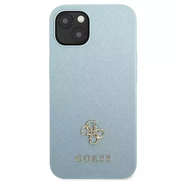 Guess GUHCP13MPS4MB iPhone 13 6.1&quot  blue/blue hardcase Saffiano 4G Small Metal Logo 9