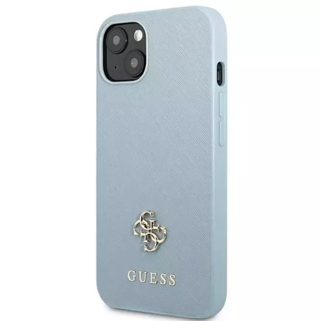 Guess GUHCP13MPS4MB iPhone 13 6.1&quot  blue/blue hardcase Saffiano 4G Small Metal Logo 8