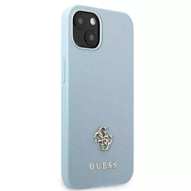 Guess GUHCP13MPS4MB iPhone 13 6.1&quot  blue/blue hardcase Saffiano 4G Small Metal Logo 10