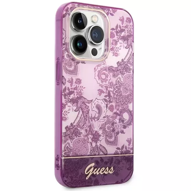 Guess Porcelain Collection case for iPhone 14 Pro Max - fuchsia 3