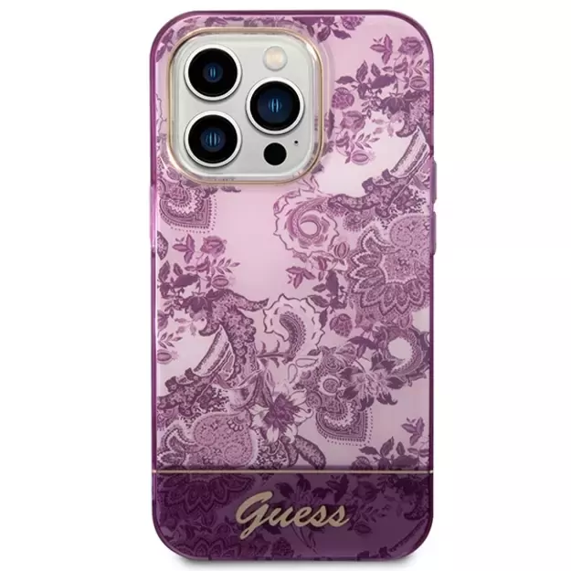 Guess Porcelain Collection case for iPhone 14 Pro Max - fuchsia 2