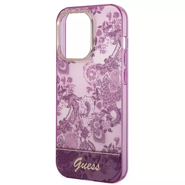 Guess Porcelain Collection case for iPhone 14 Pro Max - fuchsia 5