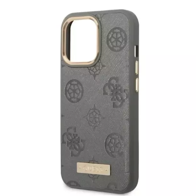 Guess GUHMP13LSAPSTG iPhone 13 Pro / 13 6.1&quot  grey/grey hardcase Peony Logo Plate MagSafe 12