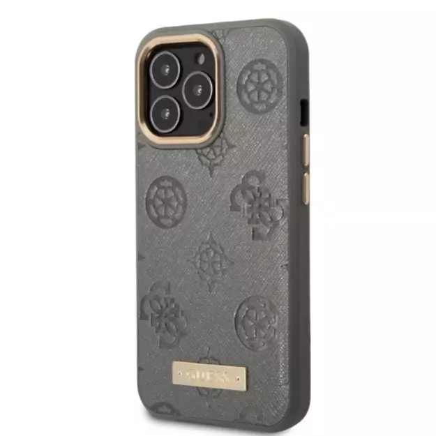 Guess GUHMP13LSAPSTG iPhone 13 Pro / 13 6.1&quot  grey/grey hardcase Peony Logo Plate MagSafe 8
