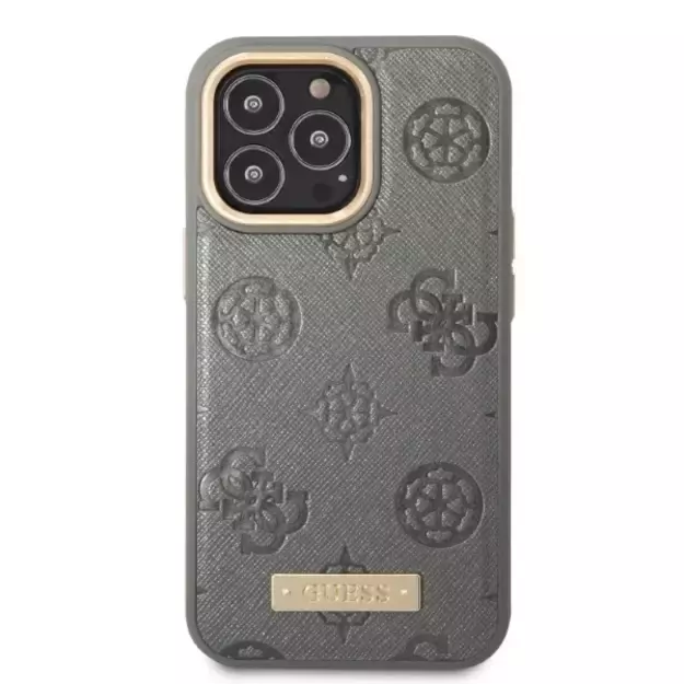 Guess GUHMP13LSAPSTG iPhone 13 Pro / 13 6.1&quot  grey/grey hardcase Peony Logo Plate MagSafe 9