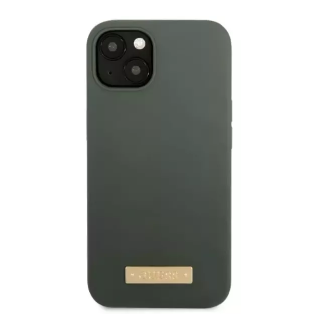 Guess GUHMP13MSBPLA iPhone 13 6.1&quot  green/khaki hard case Silicone Logo Plate MagSafe 9