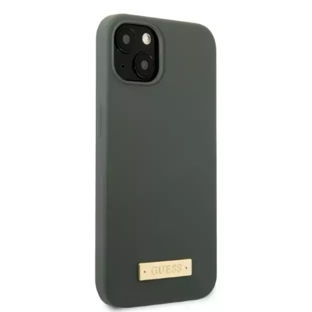 Guess GUHMP13MSBPLA iPhone 13 6.1&quot  green/khaki hard case Silicone Logo Plate MagSafe 10