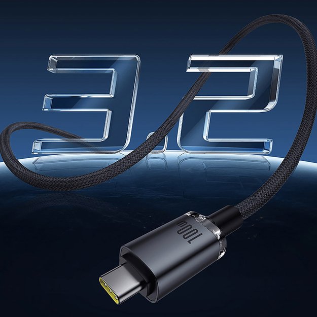 Baseus Crystal Shine CB000089 USB-C / USB-C USB3.2 cable 100W 20Gbps 1.5m - black 8