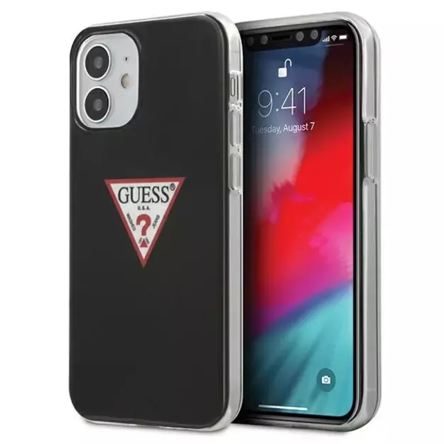 Guess GUHCP12SPCUCTLBK iPhone 12 mini 5.4&quot  black/black hardcase Triangle Collection