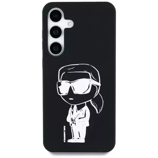 Case Karl Lagerfeld Silicone Graffiti Ikonik Printed Logo MagSafe Samsung Galaxy S25 black 2