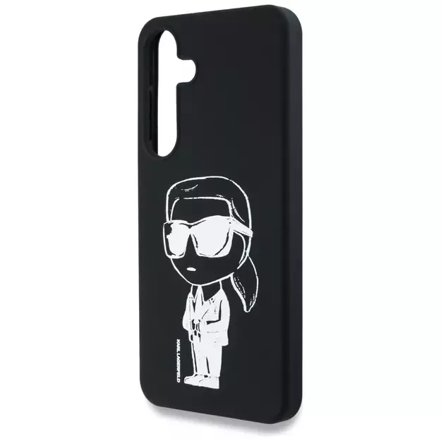 Case Karl Lagerfeld Silicone Graffiti Ikonik Printed Logo MagSafe Samsung Galaxy S25 black 5