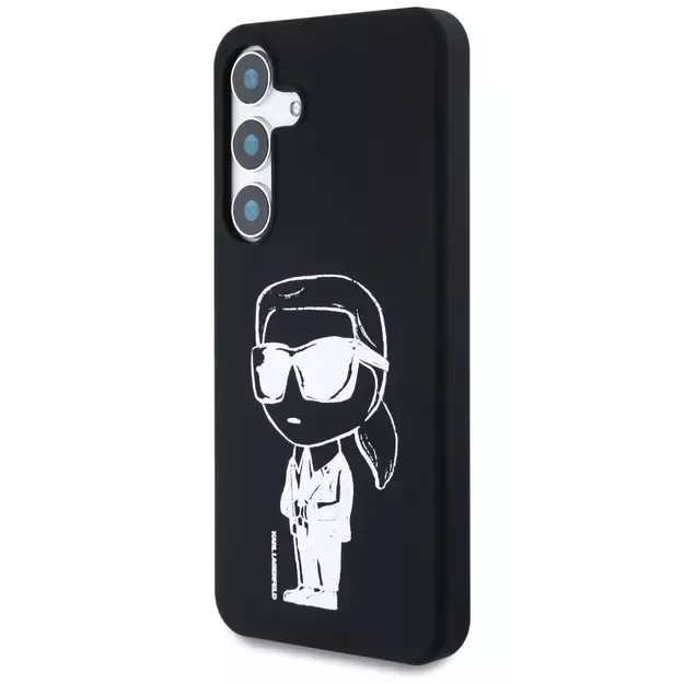 Case Karl Lagerfeld Silicone Graffiti Ikonik Printed Logo MagSafe Samsung Galaxy S25 black 1