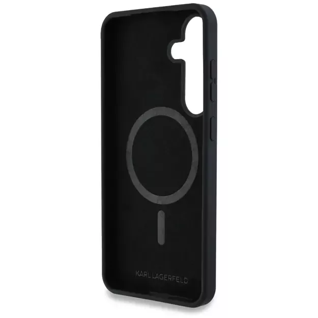 Case Karl Lagerfeld Silicone Graffiti Ikonik Printed Logo MagSafe Samsung Galaxy S25 black 6