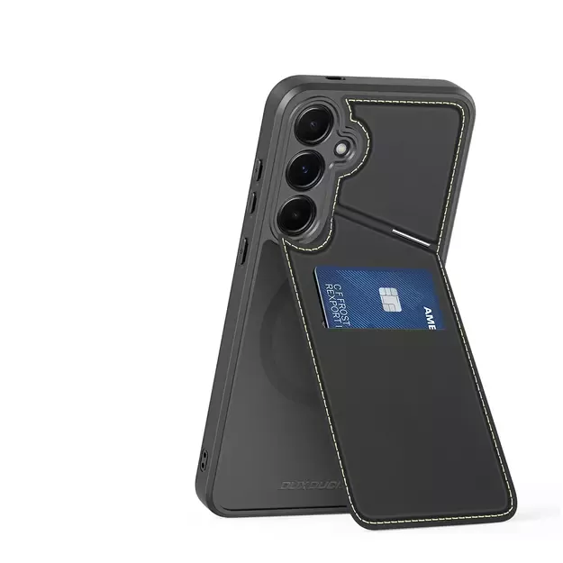 Dux Ducis Rafi II Case for Samsung Galaxy S25 with Stand and Wallet - Black 15