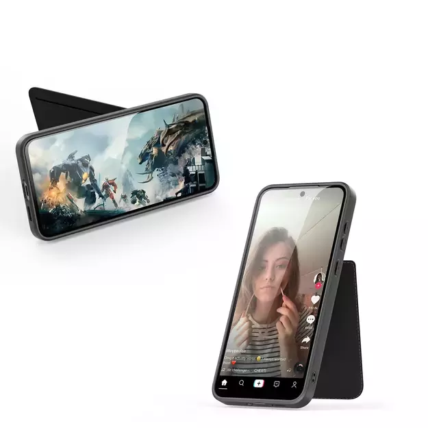 Dux Ducis Rafi II Case for Samsung Galaxy S25 with Stand and Wallet - Black 10