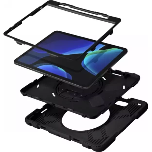 LAUT Shield Enduro Case with Apple Pencil Holder for iPad Pro 11  1 / 2 / 3 / 4, iPad Air 10.9  4 / 5 - Black 2
