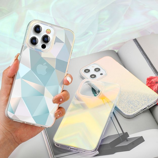Kingxbar Streamer Series luxury elegant phone case for iPhone 13 Pro blue (Triangle) 16