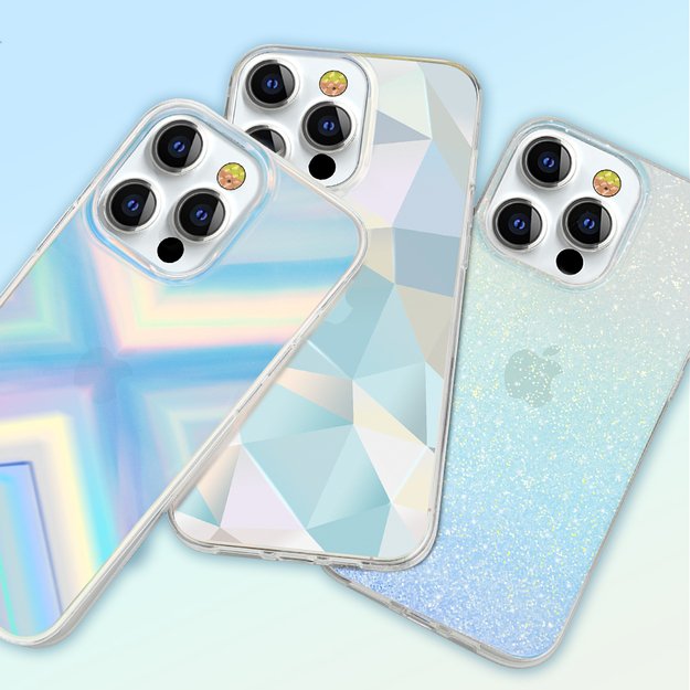 Kingxbar Streamer Series luxury elegant phone case for iPhone 13 Pro blue (Triangle) 14