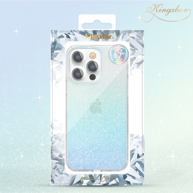 Kingxbar Streamer Series luxury elegant phone case for iPhone 13 Pro blue (Triangle) 13