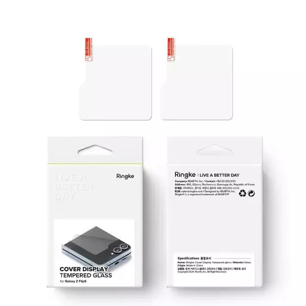 Ringke Cover Display Tempered Glass 2-pack for Samsung Galaxy Z Flip 6 8