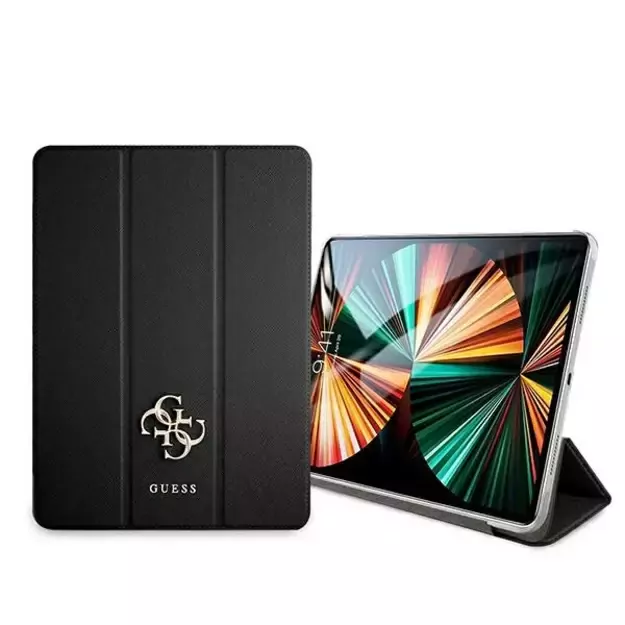 Guess Saffiano Collection case for iPad 12.9&quot  2021 Book Cover - black 1