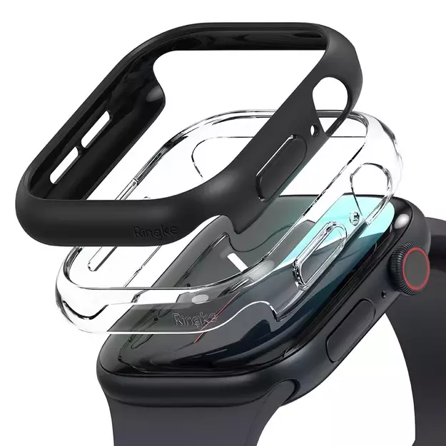 Ringke Slim 2-pack Case for Apple Watch 10 46mm - Clear and Matte Black 1