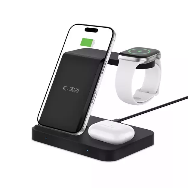 Tech-Protect QI15W-A37 3in1 Induction Wireless Charger 15W - Black 1