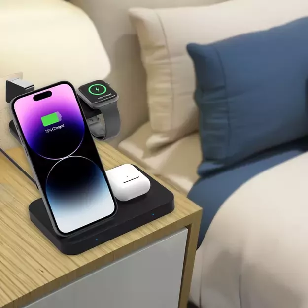 Tech-Protect QI15W-A37 3in1 Induction Wireless Charger 15W - Black 7