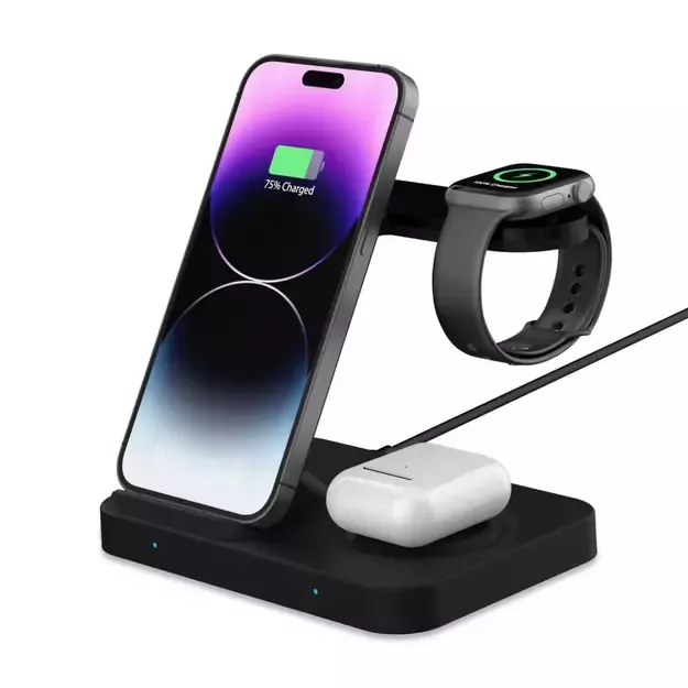 Tech-Protect QI15W-A37 3in1 Induction Wireless Charger 15W - Black 2