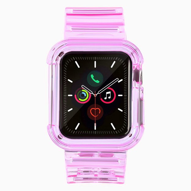 Silicone Band Strap Bracelet Case Strap Light Set for Apple Watch 42mm - Red 1
