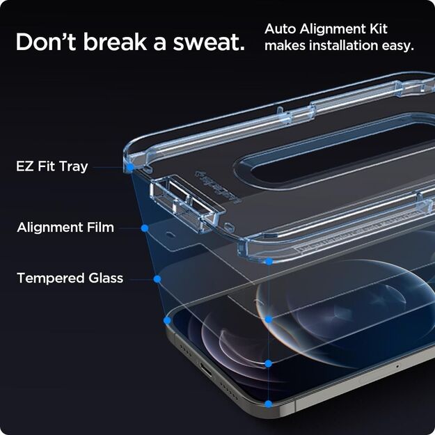 Spigen Glas.tR EZ Fit Tempered Glass for iPhone 12 / iPhone 12 Pro - 2 pcs. 35