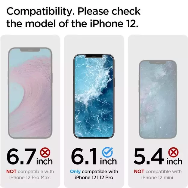 Spigen Glas.tR EZ Fit Tempered Glass for iPhone 12 / iPhone 12 Pro - 2 pcs. 11