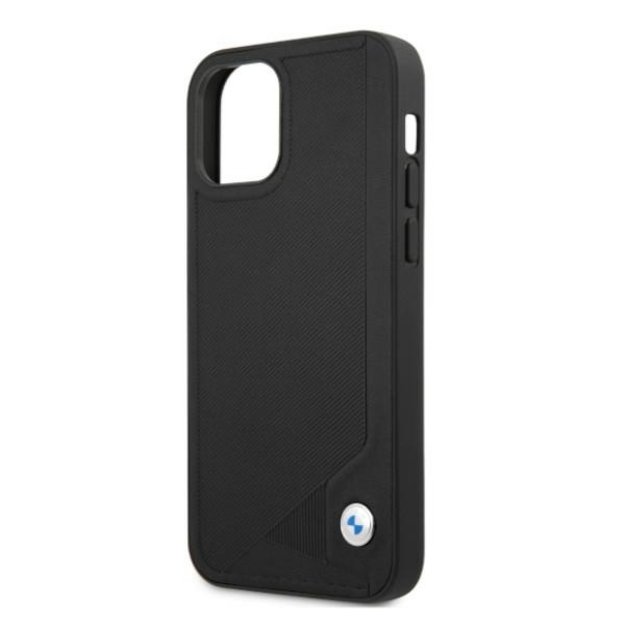 Etui BMW BMHCP12MRCDPK iPhone 12/12 Pro 6,1  czarny/black hardcase Leather Deboss 5