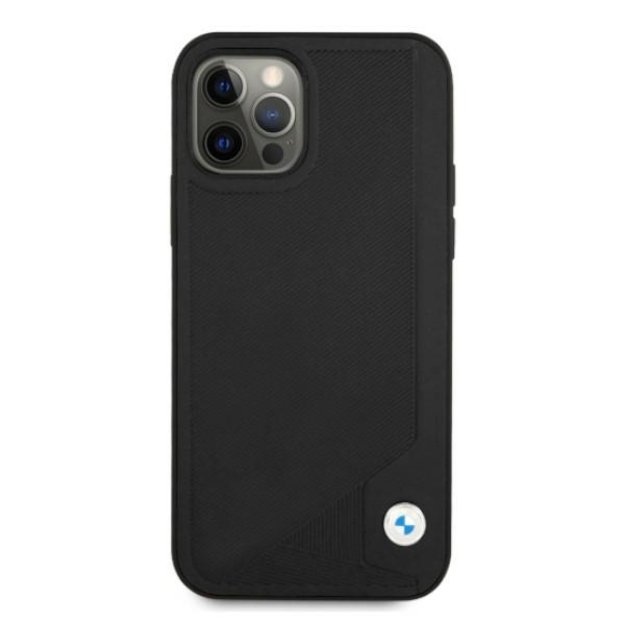 Etui BMW BMHCP12MRCDPK iPhone 12/12 Pro 6,1  czarny/black hardcase Leather Deboss 2