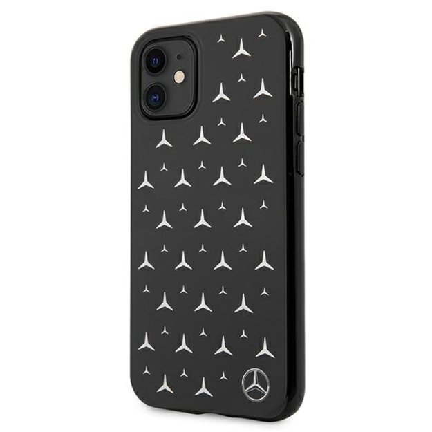 Mercedes MEHCN61ESPBK iPhone 11 6,1  / Xr czarny/black hardcase Silver Stars Pattern 1