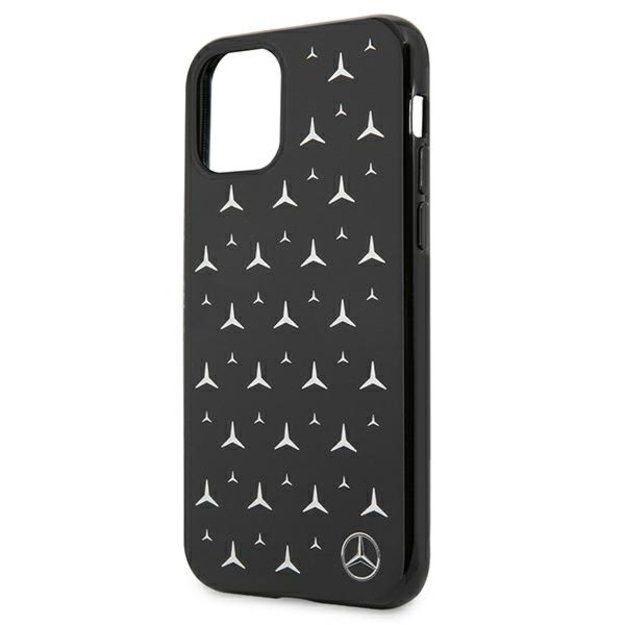 Mercedes MEHCN61ESPBK iPhone 11 6,1  / Xr czarny/black hardcase Silver Stars Pattern 2