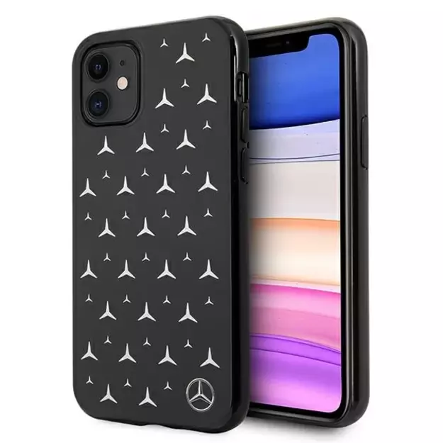 Mercedes MEHCN61ESPBK iPhone 11 6,1  / Xr czarny/black hardcase Silver Stars Pattern