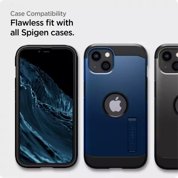 Spigen ALM Glass FC Tempered Glass for iPhone 13 / 13 Pro / 14 / 16e - Black 2 pcs. 16