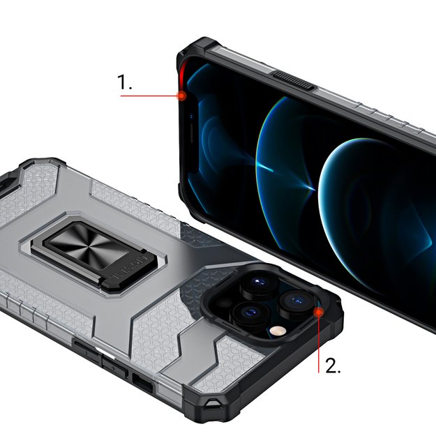 Crystal Ring Case Kickstand Tough Rugged Cover for iPhone 12 Pro blue 6