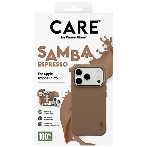 CARE by PanzerGlass Fashionable Samba MagSafe Case for iPhone 17 Pro - Brown 4