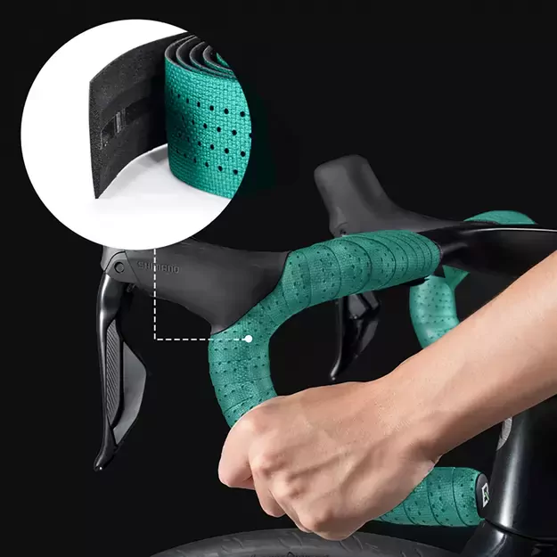 Rockbros Handlebar Tape Perforated Silicone - Green 12