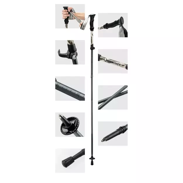 Qunature Nordic Walking Trekking Pole Aluminum 110 - 130 cm 1 pc. - Brown 9